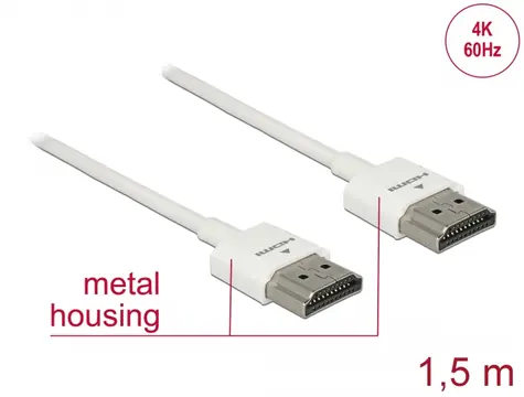 DeLock Kabel HDMI (M) - HDMI (M) 1.5 m bílá