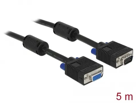 DeLock Prodlužovací kabel VGA (M) - VGA (F) 5m černá