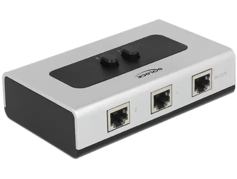 DeLock Manuální switch RJ45 3 porty šedá