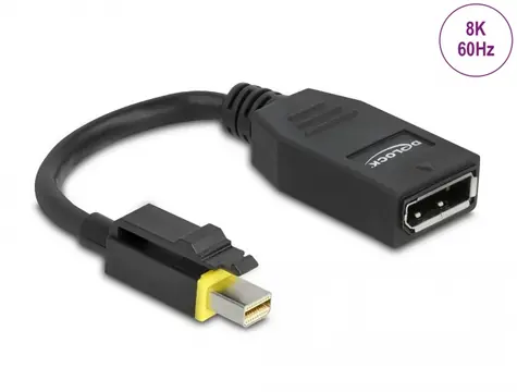 DeLock Adaptér mini DisplayPort 1.4 (M) - DisplayPort 1.4 (F) 0.15m černá