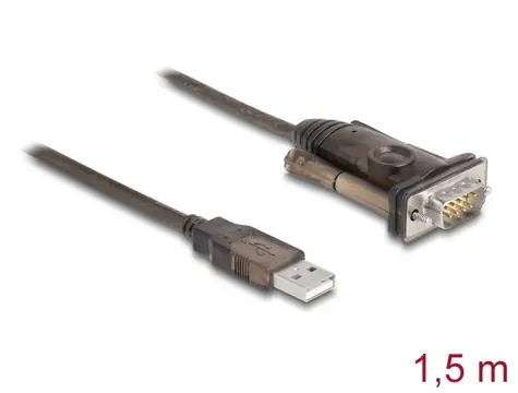 DeLock Adaptér USB 2.0 A (M) - RS232 (M) 1.5m černá