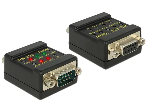 DeLock Tester RS-232 DB9 (F) - DB9 (M) černá