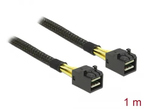 DeLock Kabel Mini SAS HD SFF-8643 (M) - Mini SAS HD SFF-8643 (M) 1m černá