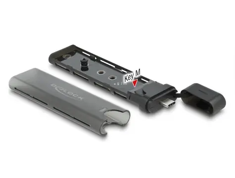 DeLock Externí pouzdro pro SSD M.2 NVME - USB-C (M) černá