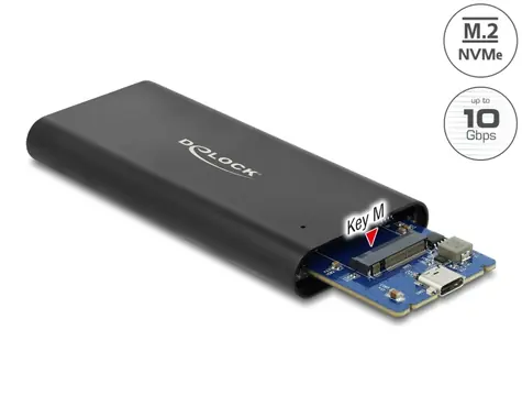 DeLock Externí pouzdro pro SSD M.2 NVME - USB-C (F) černá