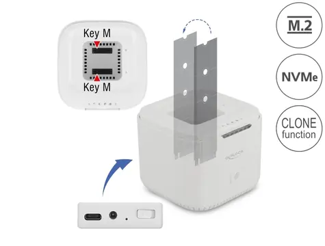 DeLock Dokovací stanice pro 2x M.2 SSD bílá