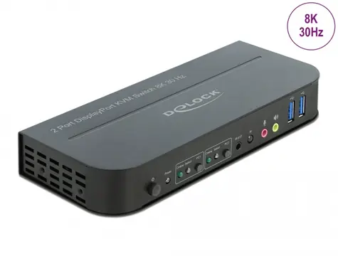 DeLock DisplayPort 1.4 Switch HDMI & USB & 3.5mm jack černá