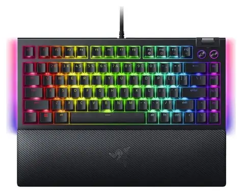 Razer BlackWidow V4 75% Intl. černá / Herní klávesnice / mechanická / Razer orange / RGB / USB-C / US Layout