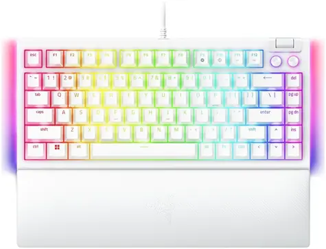 Razer BlackWidow V4 75% bílá / Herní klávesnice / mechanická / Razer orange / RGB / USB-C/  US Layout