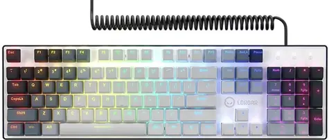 Lorgar Azar 514 bílá / Mechanická herní klávesnice / US layout / kabel USB-A - C / RGB podsvícení / 18 režimů 