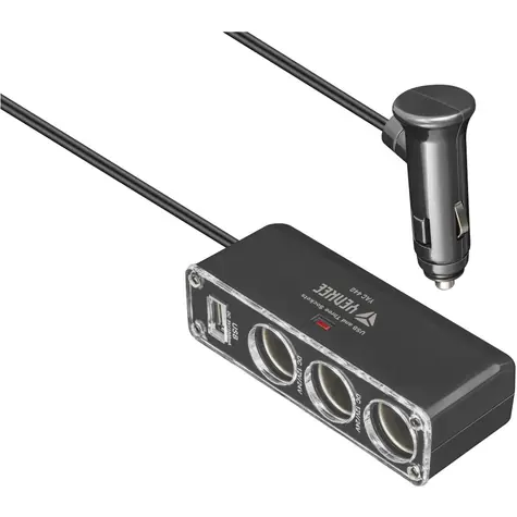 YENKEE YAC 440 černá / Nabíjecí adaptér do auta černá / 3x 12V / 1x USB-A