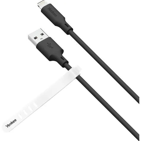 YENKEE YCU 615 BK SILIC Kabel USB-A (M) - Lightning (M) 1.5m černá / 12W