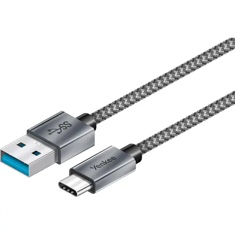 YENKEE YCU 311 GY Kabel USB-A 3.1 (M) - USB-C (M) 1m šedá / 15W / 5Gbps