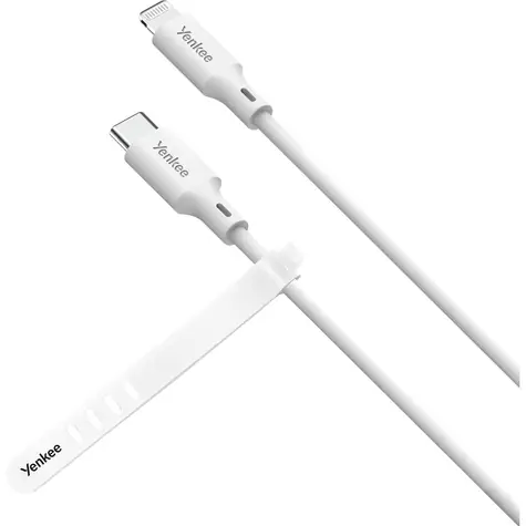 YENKEE YCU 635 WH SILIC Kabel USB-C (M) - Lightning (M) 1.5m bílá / 27W / 480Mbps 