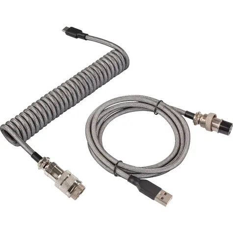 YENKEE YCU COIL GY Krouceny kabel USB-A (M) - USB-C (M) 5m šedá