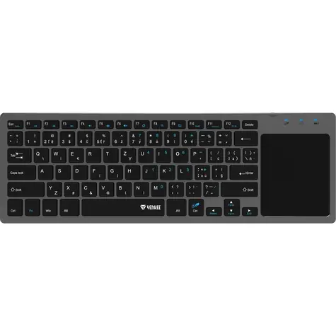 YENKEE YKB 5000CS WL šedá / Bezdrátová klávesnice s touchpadem / 2.4GHz / CZ Layout
