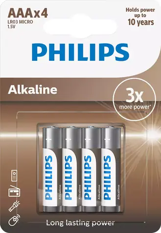 Philips baterie LR03A4B/10 Alkalická AAA - 4ks