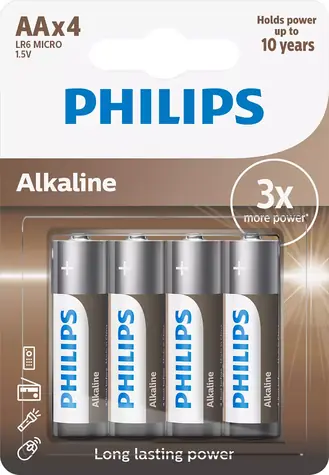 Philips baterie LR6A4B/10 Alkalické AA - 4ks