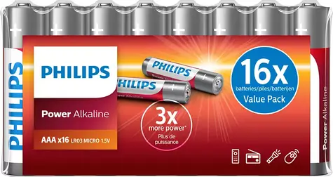 Philips baterie Power alkaline LR03P16F/10 AAA - 16 ks