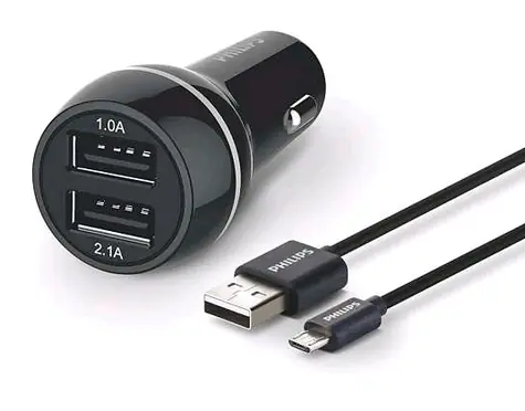 Philips DLP2357U/10 nabíječka od auta černá / 2x USB-A / kabel USB-A (M) - Micro-USB (M) 1m