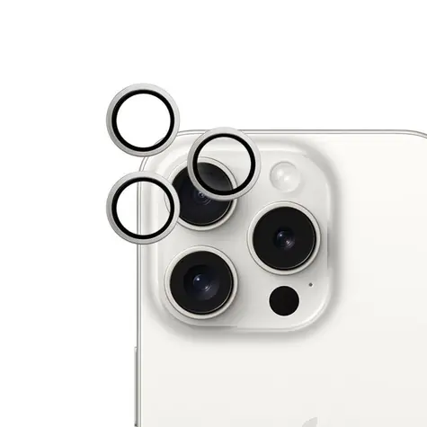 Epico ochranné sklo zadního fotoaparátu pro Apple iPhone 15 Pro/15 Pro Max vesmírně stříbrná