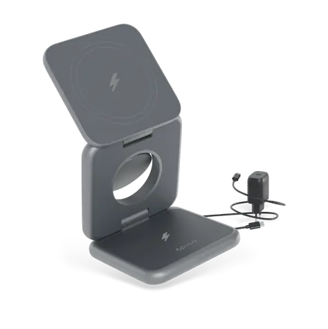 Epico Skládací Bezdrátová nabíječka Vesmírně šedá / pro Apple Watch & AirPods 22W bezdrátově / 25W PD