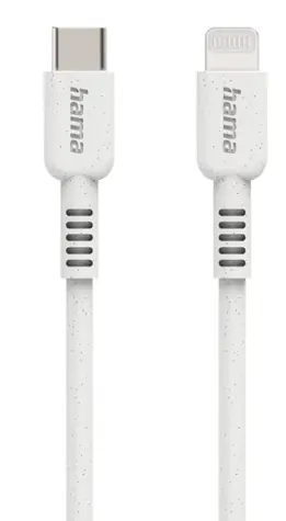 Hama 187284 Eco MFi kabel USB-C 2.0 (M) - Lightning (M) 1.0m bílá