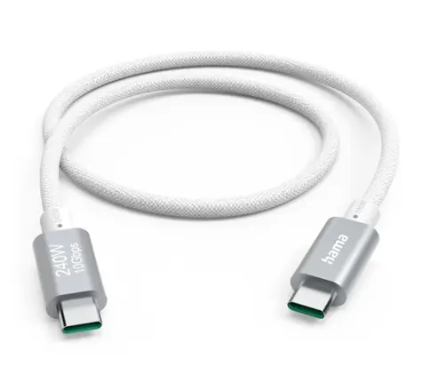 Hama 201724 Kabel USB-C 3.2 Gen 2 (M) - USB-C 3.2 Gen 2 (M) 1.5m bílá
