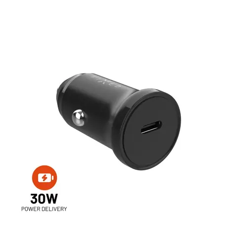 FIXED Autonabíječka s USB-C výstupem a podporou PD 30W černá