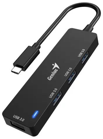 Genius UH-400 černá / USB Hub / USB-C / 4x USB 3.0
