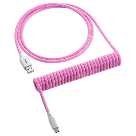 CableMod Classic Coiled Keyboard Cable USB-C - USB-A 1.5m Strawberry Cream / Kabel pro klávesnici