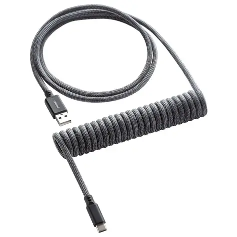 CableMod Classic Coiled Keyboard Cable USB-C - USB-A 1.5m Carbon Grey / Kabel pro klávesnici