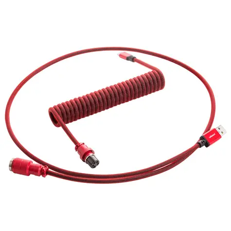 CableMod PRO Coiled Keyboard Cable USB-C - USB-A 1.5m Republic Red / Kabel pro klávesnici
