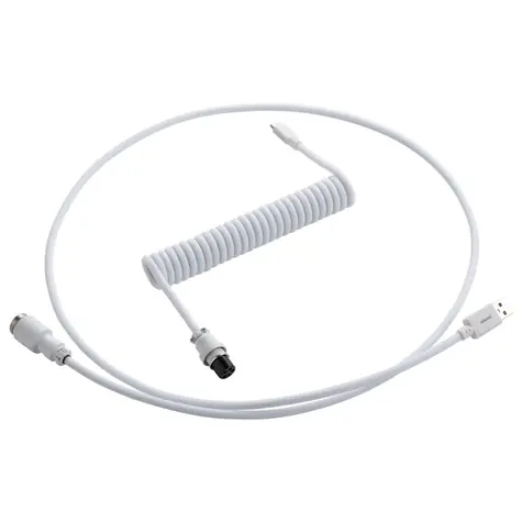 CableMod PRO Coiled Keyboard Cable USB-C - USB-A 1.5m Glacier White / Kabel pro klávesnici