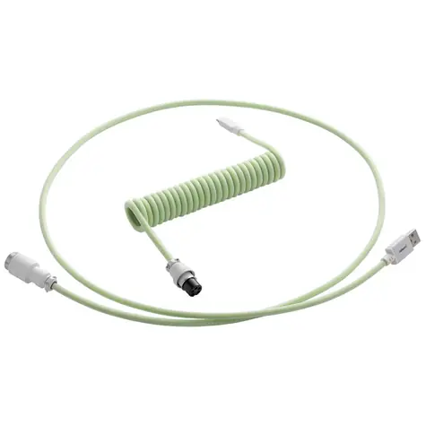 CableMod PRO Coiled Keyboard Cable USB-C - USB-A 1.5m Lime Sorbet / Kabel pro klávesnici