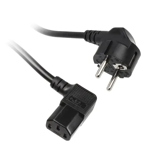 Kolink Síťový kabel Schuko na zástrčku IEC C13 - 1.8 m černá / 90°