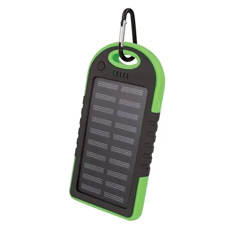 Setty Solární PowerBank 5000 mAh zelená / 5V / 1A / 2x USB-A výstup / 1x MicroUSB vstup