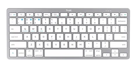 Trust BASICS stříbrná / Bezdrátová klávesnice / membránová / Bluetooth / US Layout