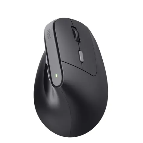 Trust Bayo II Wireless černá / Bezdrátová vertikální myš / optická / 2400 DPI / 6 tlačítek / USB / RF 2.4 GHz