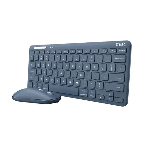 Trust Lyra (myš+klávesnice) modrá / Bezdrátový set klávesnice a myši / RF 2.4GHz / Bluetooth / US Layout