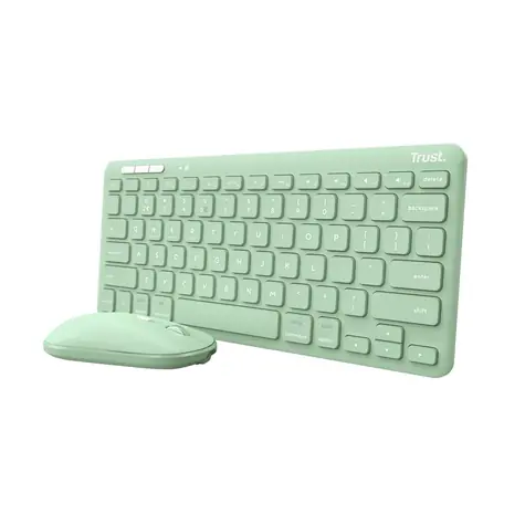 Trust Lyra (myš+klávesnice) zelená / Bezdrátový set klávesnice a myši / RF 2.4GHz / Bluetooth / US Layout