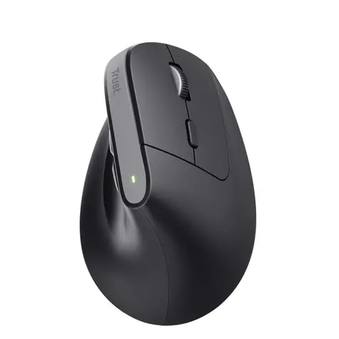 Trust Bayo+ černá / Vertikální myš / optická / 2400 DPI / 6 tlačítek / USB-A / RF 2.4GHz / Bluetooth   