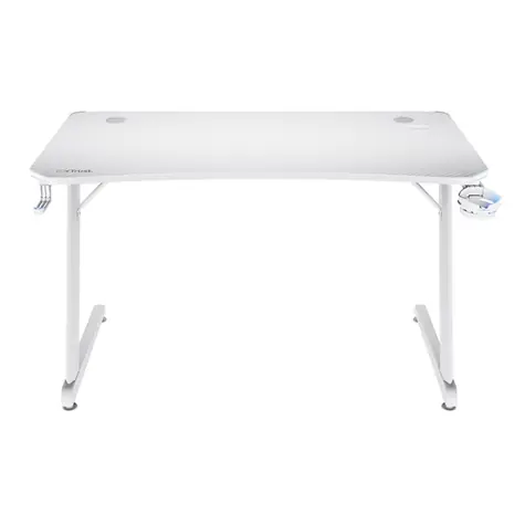 Trust GXT709W Luminus RGB bílá / Herní stůl / 120 x 60 x 74 cm / nosnost až 150 kg