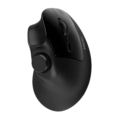 EVOLVEO TwinVerti černá / Ergonomická bezdrátová myš / optická / 1600 DPI / 7 tlačítek / RF 2.4 GHz / Bluetooth 