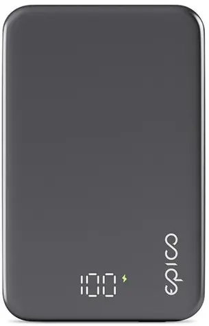 Epico iStores Mag+ Aluminium Power Bank 10000mAh šedá / Powerbank / bezdrátové nabíjení / USB-A / USB-C