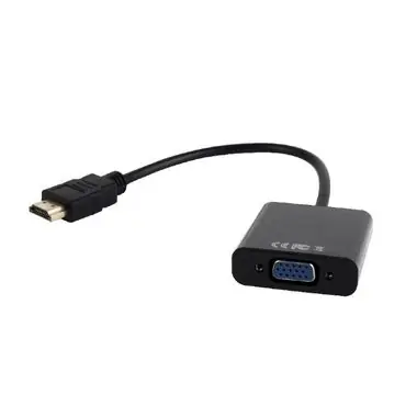 Rozbaleno - Gembird adaptér HDMI-A (M) na VGA (F) + 3.5 mm audio kabel / černá / rozbaleno