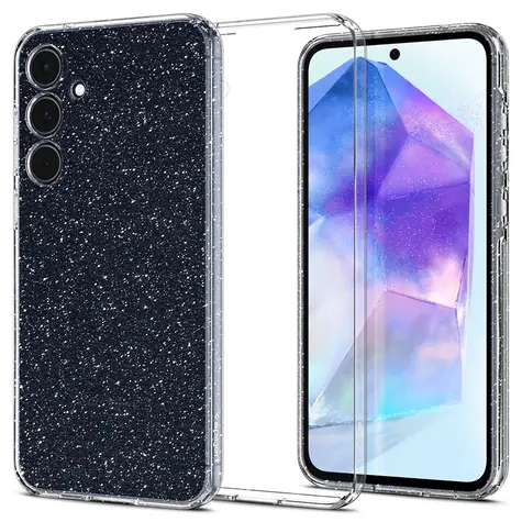 Spigen Liquid Crystal Glitter ochranný kryt pro Samsung Galaxy A55 čirá