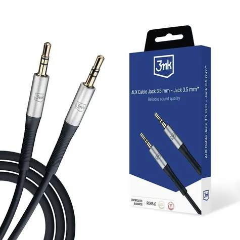 3mk audio kabel 3.5 mm jack - 3.5 mm jack černá / délka 1 m