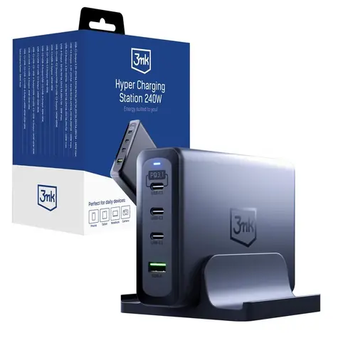 3mk Hyper Charging Station 240 W černá / nabíječka / 3x USB-C - 1x USB