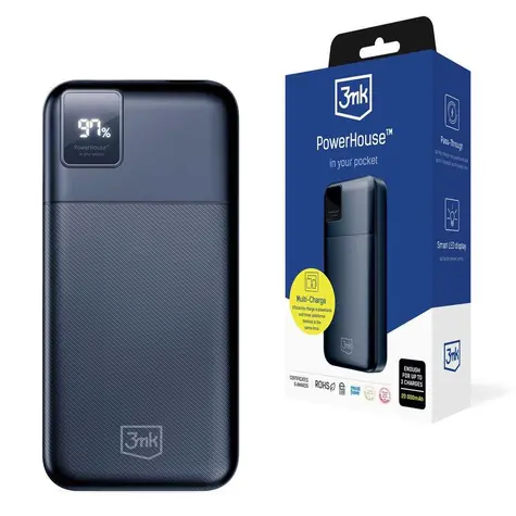 3mk PowerHouse 20000 mAh černá / Powerbanka / USB-C - USB-A